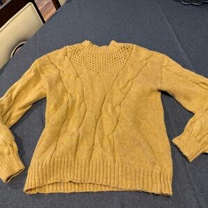 LC Lauren Conrad Gold Crew Neck Sweater